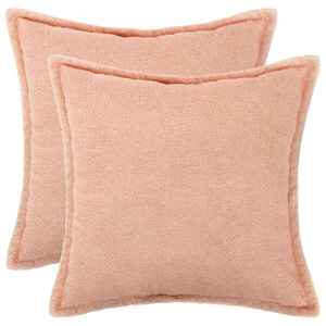 Imagine vidaXL Husă pentru pernă 2 pcs HOUTEN Roz 80 x 80 cm Bouclé