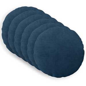 Imagine vidaXL Husă pentru pernă 6 pcs HEERLEN Albastru marin Ø 40 cm cord