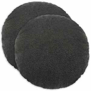 Imagine vidaXL Husă pentru pernă 2 pcs HEERLEN Gri închis Ø 50 cm Bouclé