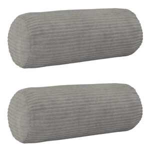 Imagine vidaXL Husă pentru pernă 2 pcs HEERLEN Gri deschis Ø 15 x 40 cm cord