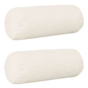 Imagine vidaXL Husă pentru pernă 2 pcs HEERLEN Crem Ø 15 x 40 cm cord