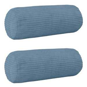 Imagine vidaXL Husă pentru pernă 2 pcs HEERLEN albastru Ø 15 x 40 cm cord