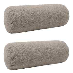 Imagine vidaXL Husă pentru pernă 2 pcs HEERLEN Gri deschis Ø 15 x 40 cm Bouclé