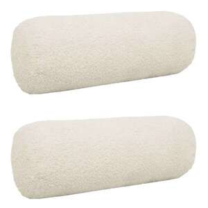 Imagine vidaXL Husă pentru pernă 2 pcs HEERLEN Crem Ø 15 x 40 cm Bouclé