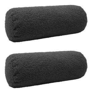 Imagine vidaXL Husă pentru pernă 2 pcs HEERLEN Gri închis Ø 15 x 40 cm Bouclé