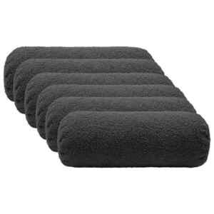 Imagine vidaXL Husă pentru pernă 6 pcs HEERLEN Gri închis Ø 15 x 40 cm Bouclé