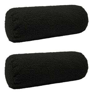 Imagine vidaXL Husă pentru pernă 2 pcs HEERLEN Negru Ø 15 x 40 cm Bouclé