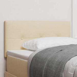 Imagine vidaXL Tăblie LED cu benzi LED cu headboard Manual Crem 80 cm țesătură