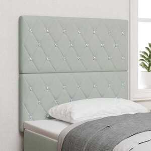 Imagine vidaXL Tăblie LED cu benzi LED cu headboard Gri deschis 80 cm Catifea