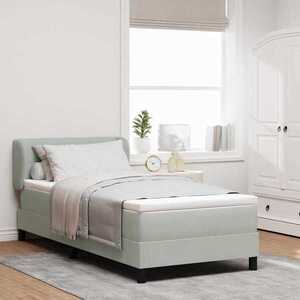 Imagine vidaXL Pat cu arcuri cu headboard Gri deschis 80 x 200 cm Catifea
