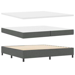 Imagine vidaXL Pat cu arcuri cu benzi LED Gri închis 200 x 200 cm țesătură
