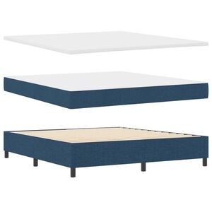 Imagine vidaXL Pat cu arcuri cu benzi LED albastru 180 x 200 cm țesătură