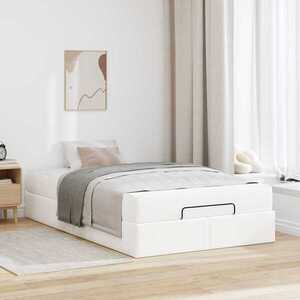 Imagine vidaXL Cadru de pat cu saltea Altele 2 buc. Alb PVC