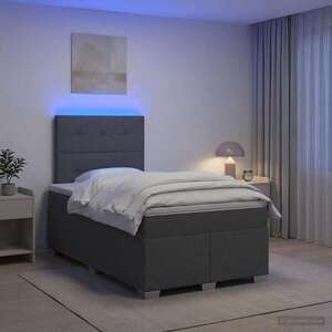 Imagine vidaXL Pat boxspring cu saltea Gri închis 120 x 190 cm Țesătură