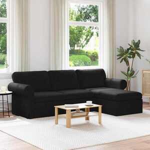 Imagine vidaXL Canapea Negru 245 x 138 x 80 cm țesătură