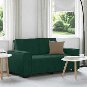 Imagine vidaXL Canapea cu 2 locuri, verde închis, 160x78x84 cm, catifea