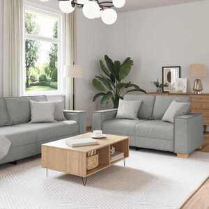 Imagine vidaXL Canapea 3 buc. Gri nori Material textil din in