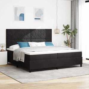 Imagine vidaXL Pat cu arcuri cu headboard Negru 200 x 200 cm Catifea