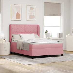 Imagine vidaXL Pat cu arcuri cu headboard Manual Roz 200 x 160 cm Catifea