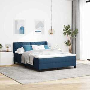 Imagine vidaXL Pat cu arcuri cu headboard albastru 200 x 160 cm țesătură