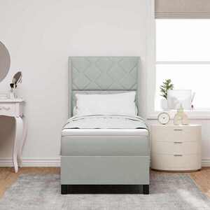 Imagine vidaXL Pat cu arcuri cu headboard Gri deschis 80 x 200 cm Catifea