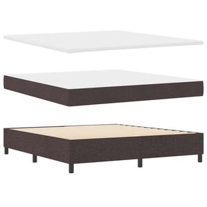 Imagine vidaXL Pat cu arcuri cu benzi LED Maro închis 180 x 200 cm țesătură