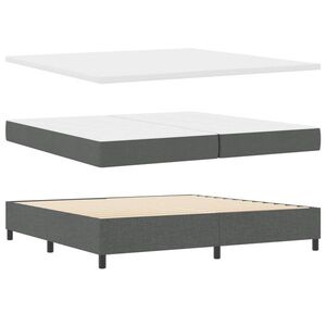 Imagine vidaXL Pat cu arcuri cu benzi LED Gri închis 200 x 200 cm țesătură