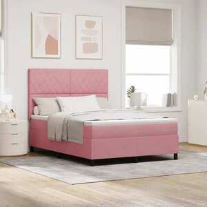 Imagine vidaXL Pat cu arc LED cu saltea cu headboard Roz 160 x 200 cm Catifea
