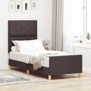 Imagine vidaXL Cadru de pat cu headboard Maro închis 80 x 200 cm țesătură