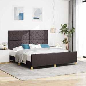 Imagine vidaXL Cadru de pat cu headboard Maro închis 180 x 200 cm țesătură