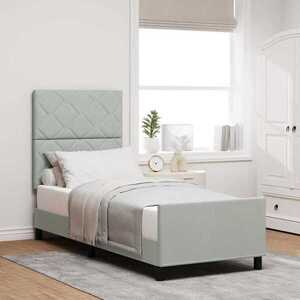 Imagine vidaXL Pat cu arcuri cu headboard Gri deschis 80 x 200 cm Catifea