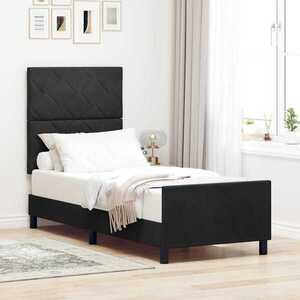 Imagine vidaXL Pat cu arcuri cu headboard Negru 80 x 200 cm Catifea