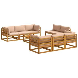 Imagine vidaXL Set lounge de grădină modular, 9 piese natural