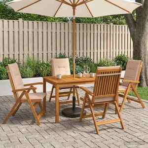 Imagine vidaXL 5-Piece Garden Dining Set natural Lemn Solid de Acacia