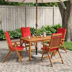 Imagine vidaXL 5-Piece Garden Dining Set natural Lemn Solid de Acacia