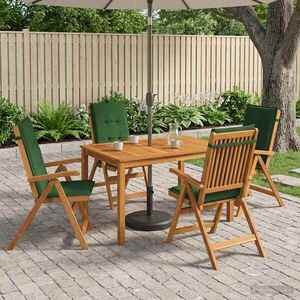 Imagine vidaXL 5-Piece Garden Dining Set natural Lemn Solid de Acacia