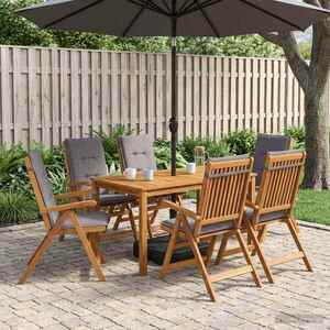Imagine vidaXL 7-Piece Garden Dining Set natural Lemn Solid de Acacia