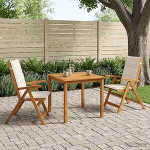 Imagine vidaXL Set de dining pentru grădină, 3 piese natural