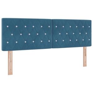 Imagine vidaXL Tăblie cap Albastru închis 160 cm Catifea