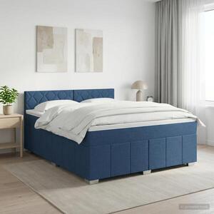 Imagine vidaXL Pat boxspring cu saltea albastru 140 x 200 cm Țesătură