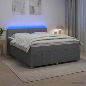 Imagine vidaXL Pat boxspring cu saltea Gri deschis 140 x 190 cm Țesătură