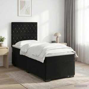 Imagine vidaXL Pat boxspring cu saltea cu headboard Negru 80 x 200 cm Catifea