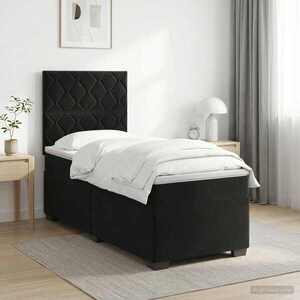Imagine vidaXL Pat boxspring cu saltea cu headboard Negru 80 x 200 cm Catifea