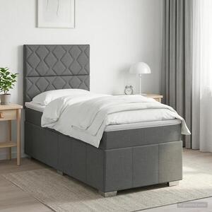 Imagine vidaXL Pat boxspring cu saltea Gri închis 80 x 200 cm Țesătură