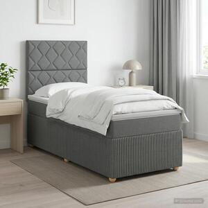 Imagine vidaXL Pat boxspring cu saltea Gri închis 80 x 200 cm Țesătură