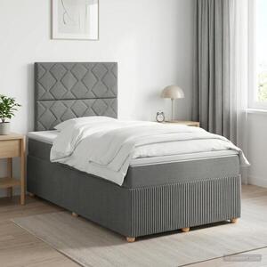 Imagine vidaXL Pat boxspring cu saltea Gri închis 120 x 190 cm Țesătură