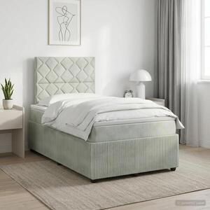 Imagine vidaXL Pat boxspring cu saltea Gri deschis 120 x 190 cm Catifea