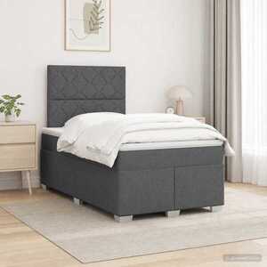 Imagine vidaXL Pat boxspring cu saltea Gri închis 120 x 190 cm Țesătură