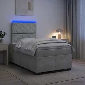Imagine vidaXL Pat boxspring cu saltea Gri deschis 120 x 190 cm Catifea