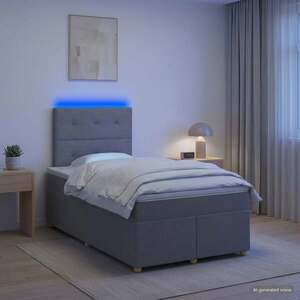 Imagine vidaXL Pat boxspring cu saltea Gri deschis 120 x 190 cm Țesătură